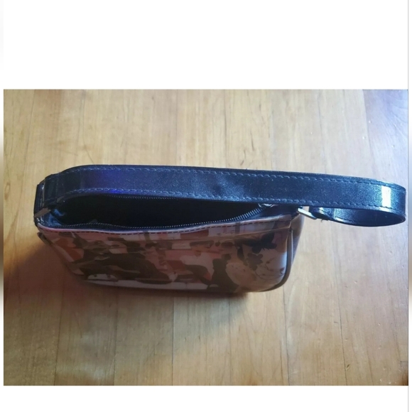 Alcantara Makeup Cosmetic Bag Pink Multi Patent Leather Style 8 X 6 - Picture 9 of 10